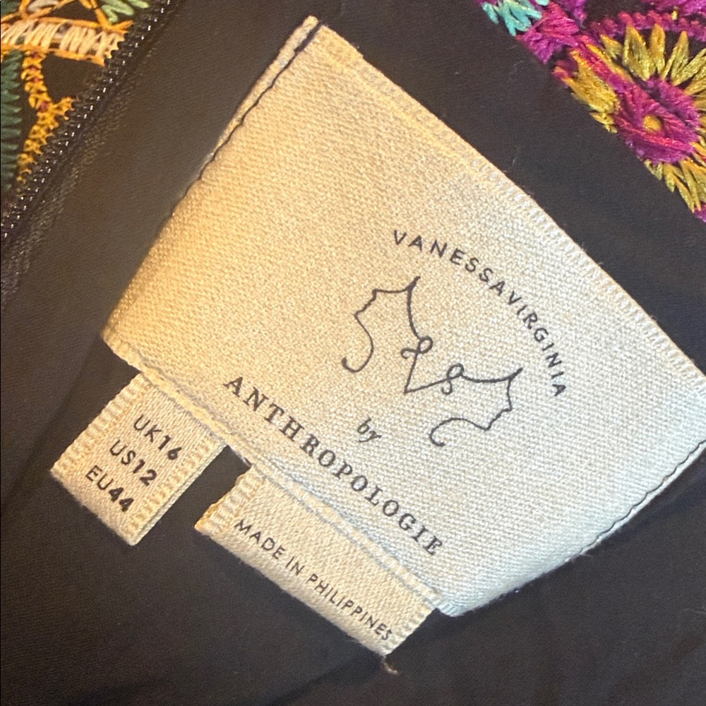 Anthropologie Vanessa Virginia Moroccan Nights Embroidered Pencil Skirt Size 12 - Picture 6 of 6